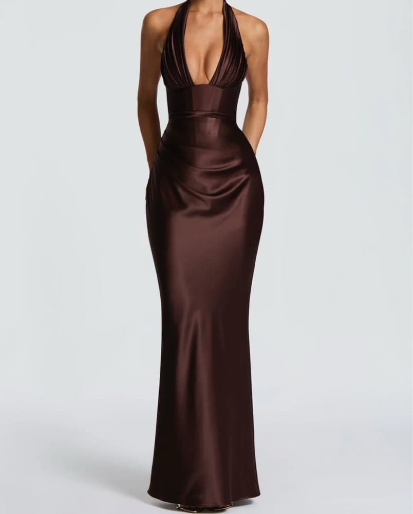 Babyboo Elowen Maxi Dress - Plum Brown - Image 2