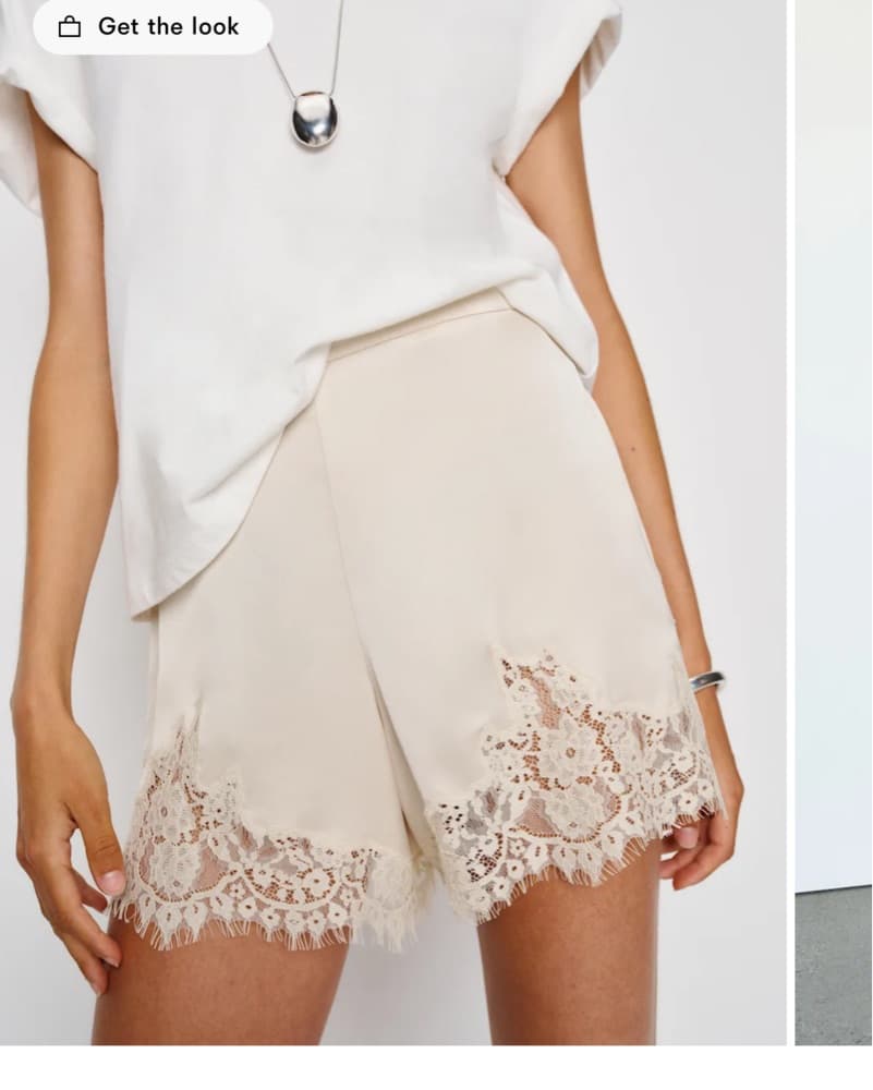 Reformation Elegant Lace Trim Shorts - Image 2