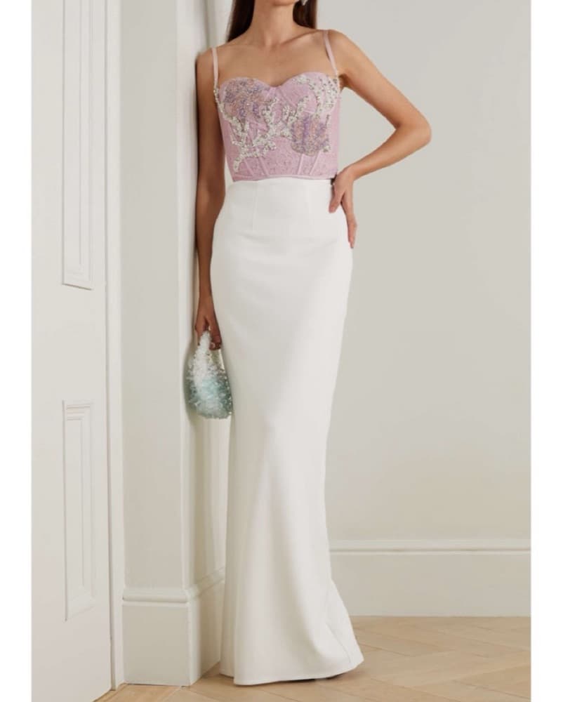 Clio Peppiatt Coral Seashell Bustier Top - Image 3