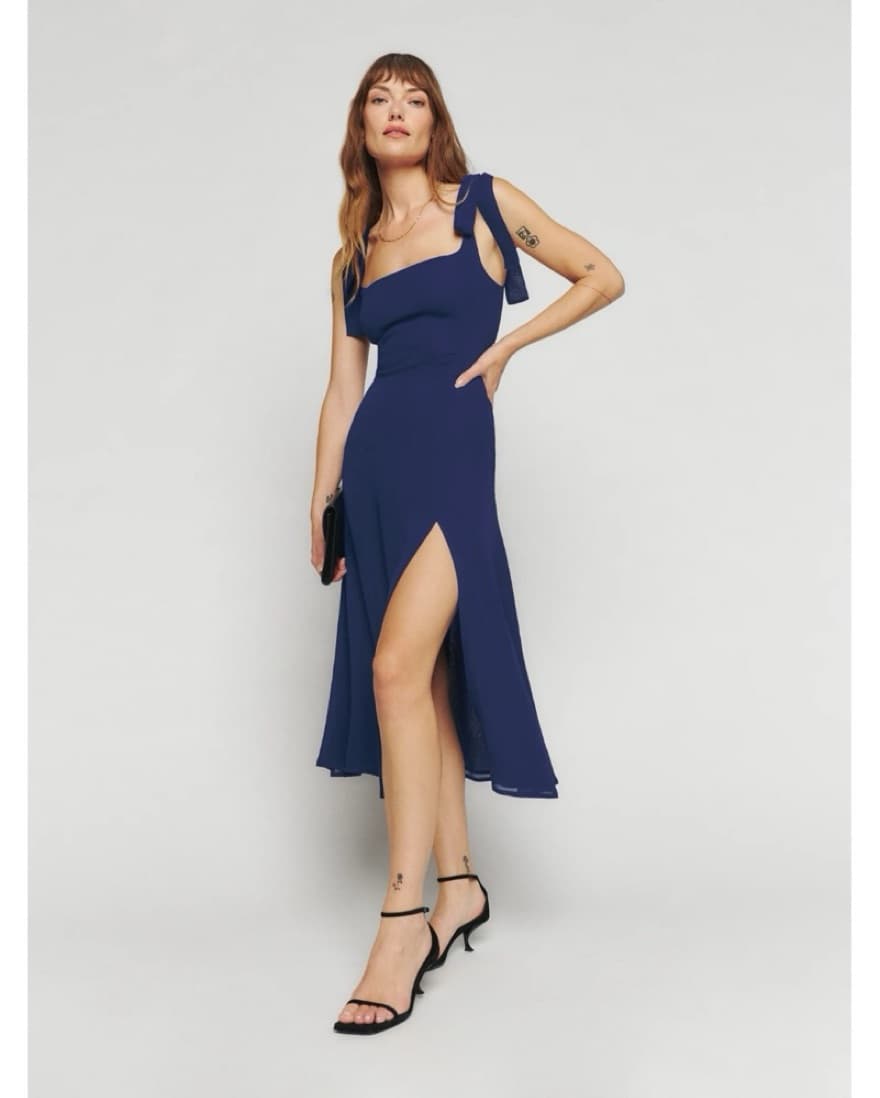 Reformation Dress In Navy - Image 1