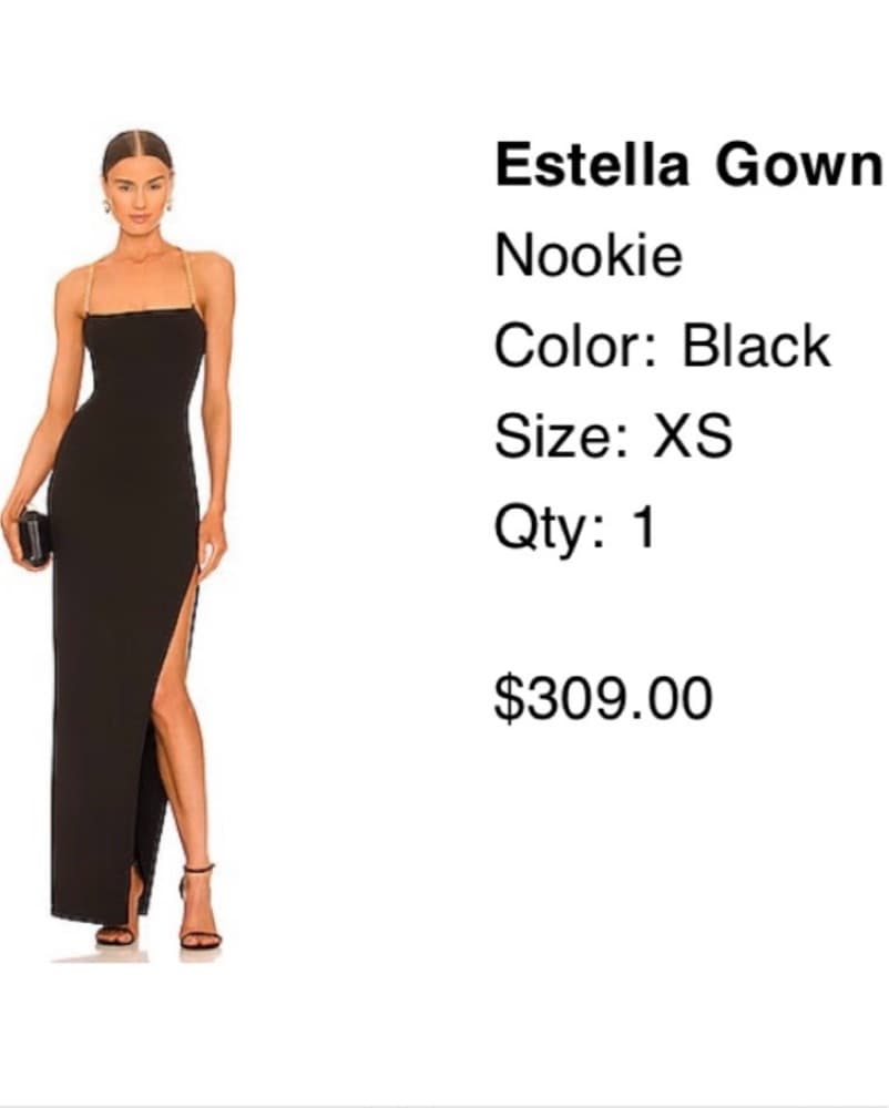 Sleek and Sultry Black Estella Gown - Image 2