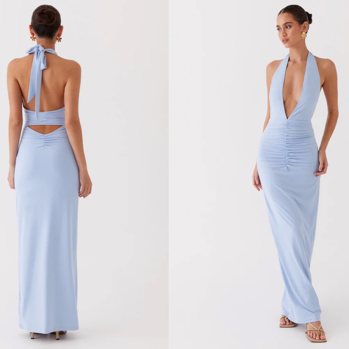 Whisked Away Halterneck Maxi Dress - Blu - Image 2