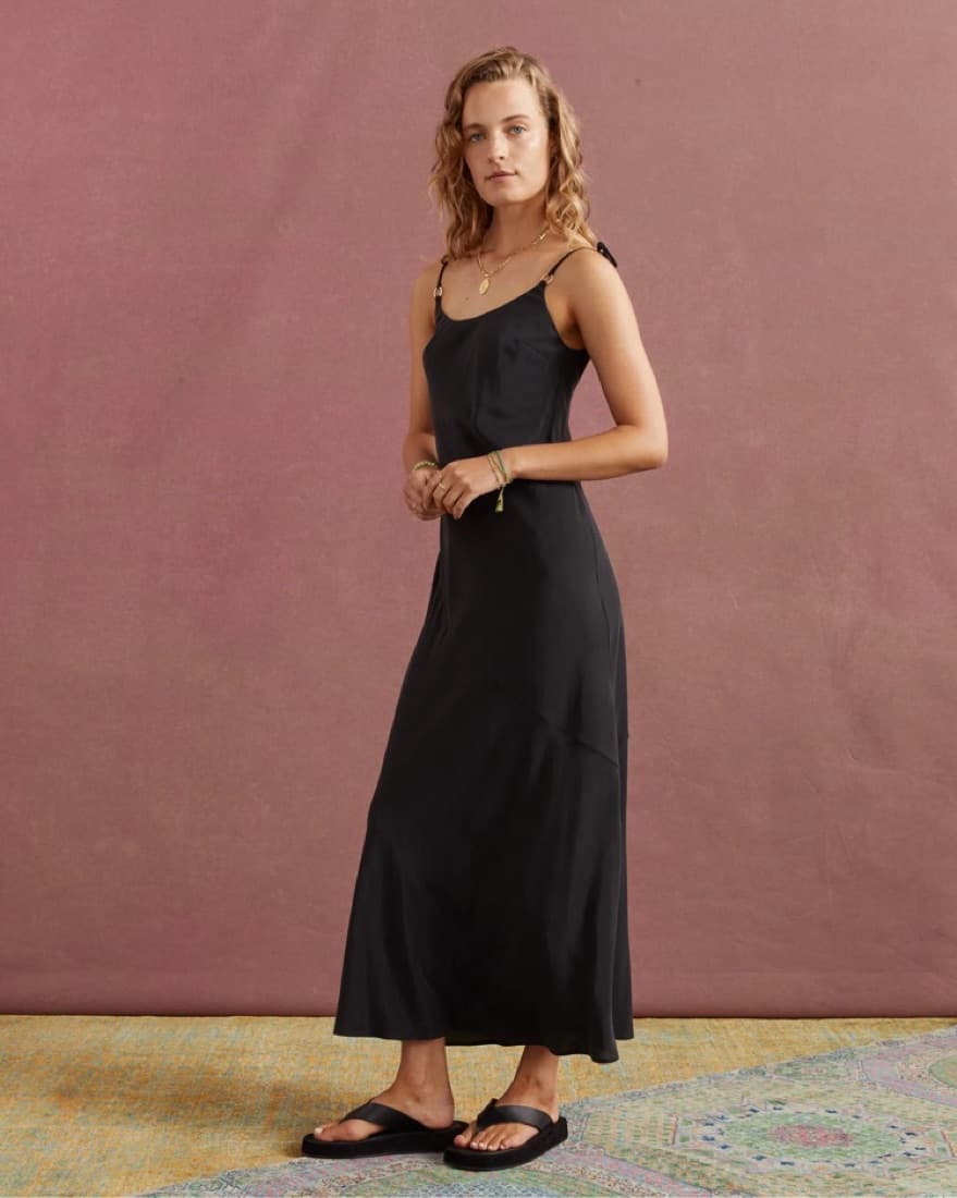 Black Silk Slip Dress - Image 3