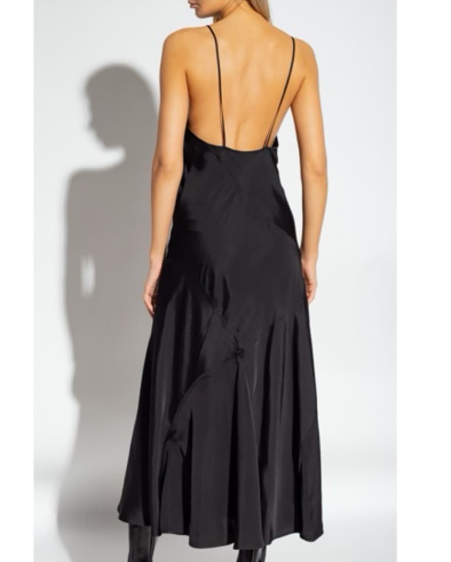 Jill Sander Black Satin Slip Dress - Image 3