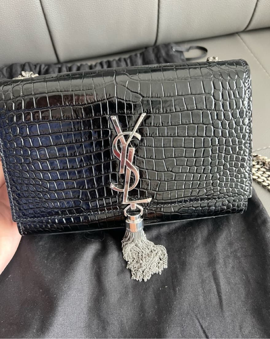 YSL croc-effect glossed-leather bag - Image 3