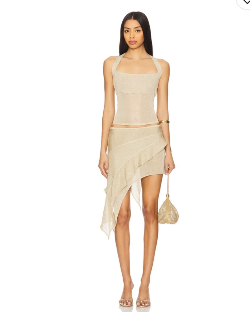 Palisades Mini Skirt In Oyster - Image 5