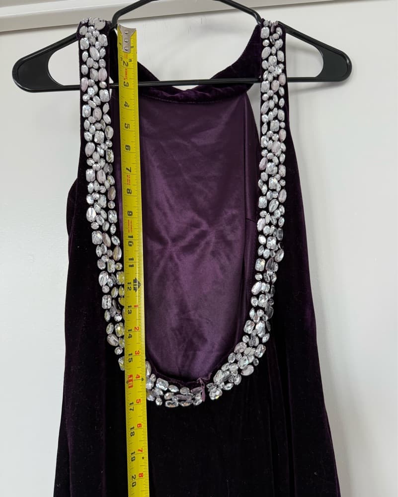 Purple Velvet Cocktail Dress - Image 4