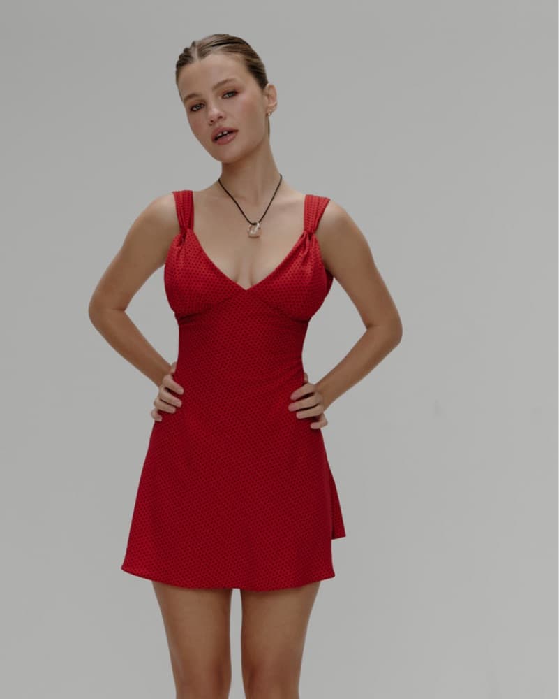 Frankies Bikinis Emilia Red Mini Dress - Image 5