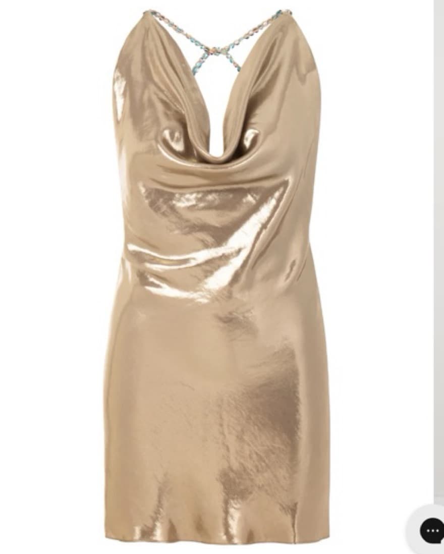 Bronze Shimmer Mini Dress - Image 1