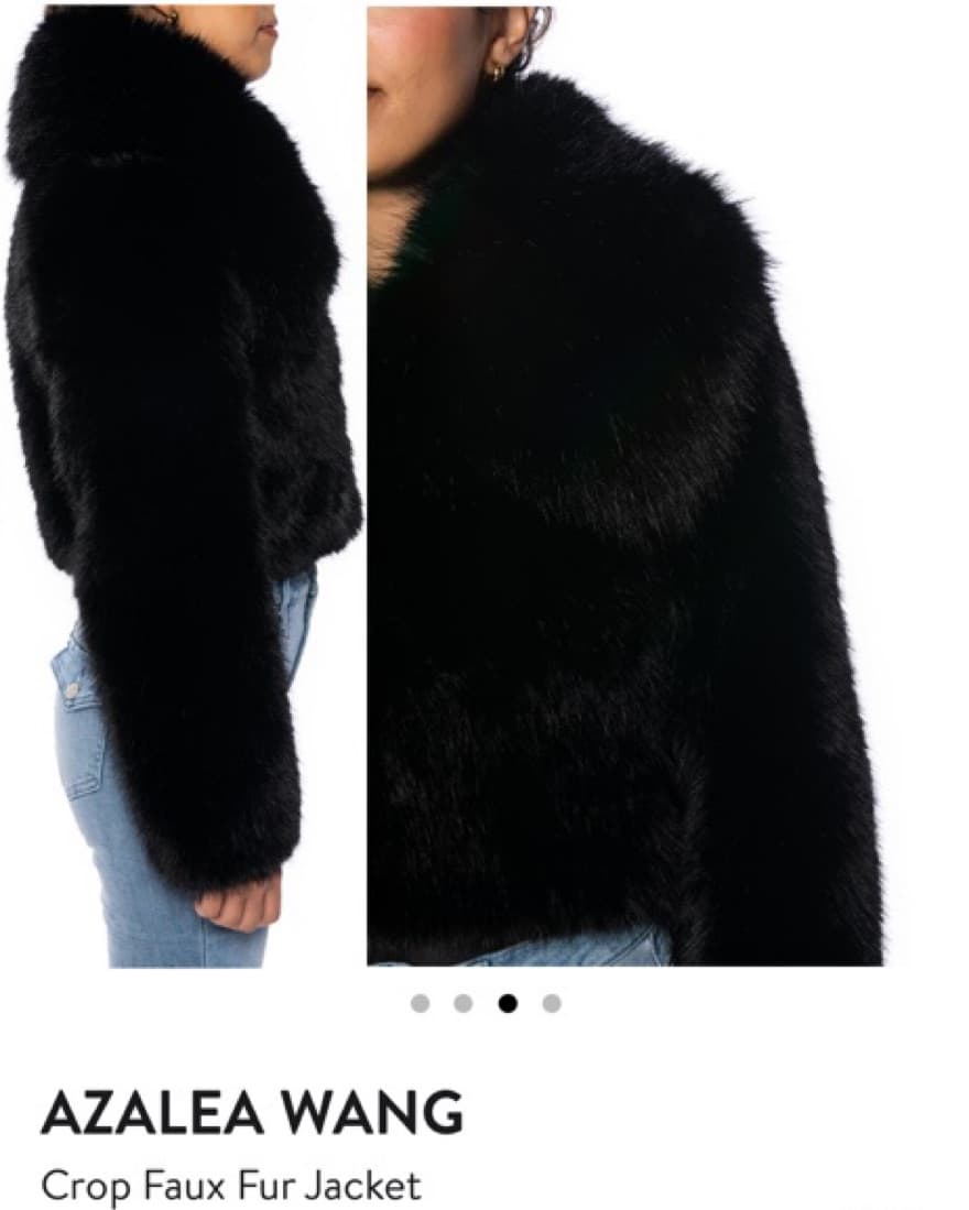 Cropped Faux Fur Jacket - Image 1