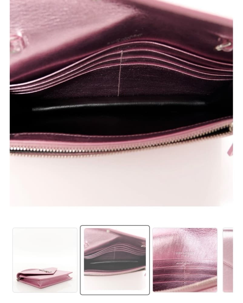 Saint Laurent YSL Metallic Purse - Image 5