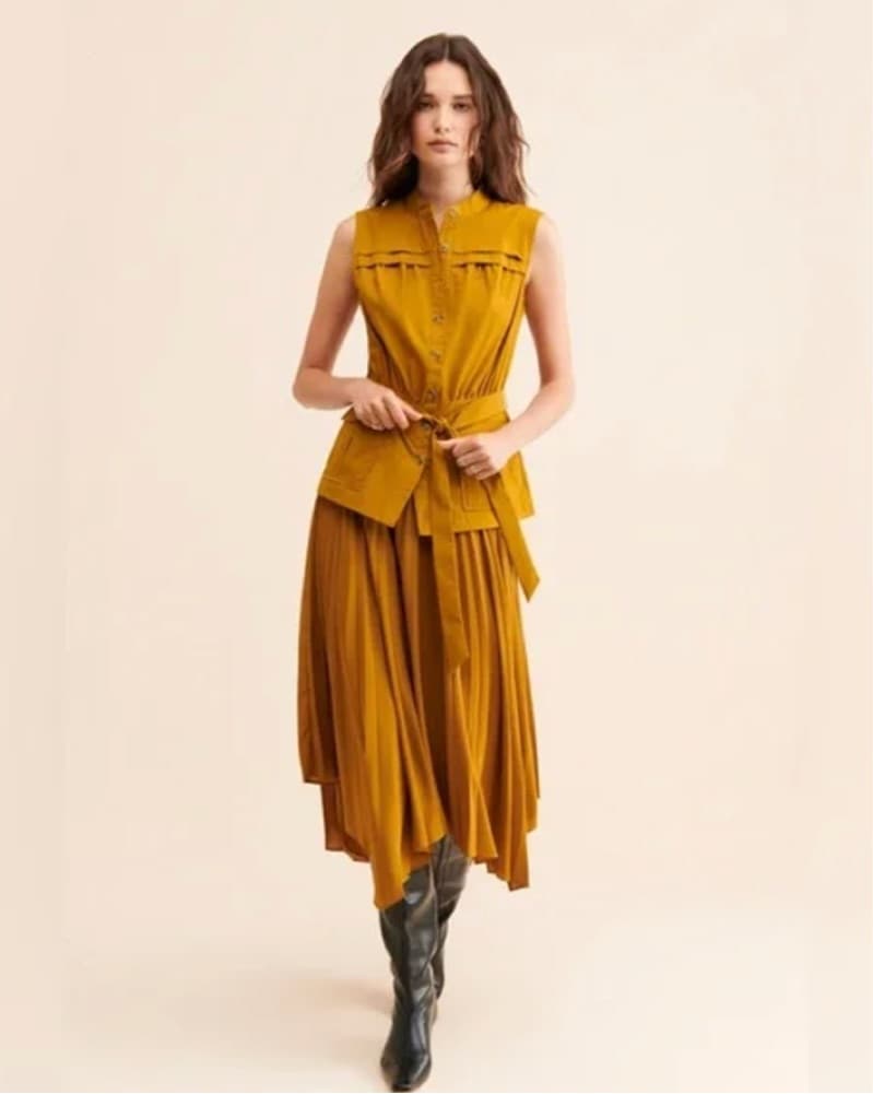 Anthropologie Midi Pleated Dress - Image 1