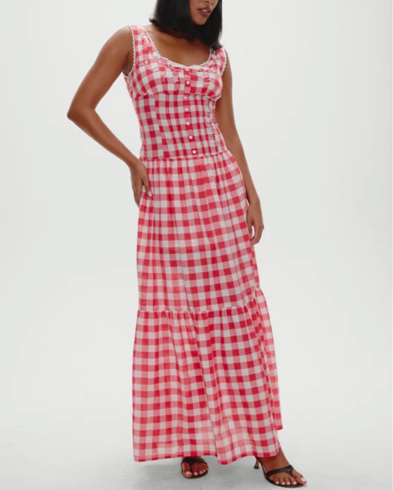 Frankies Bikinis x Bella Gingham Dress - Image 1
