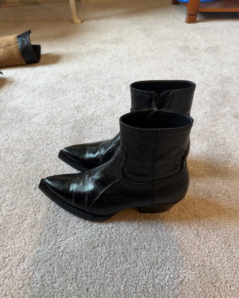 Saint Laurent Black Iguana Western Boot  - Image 3