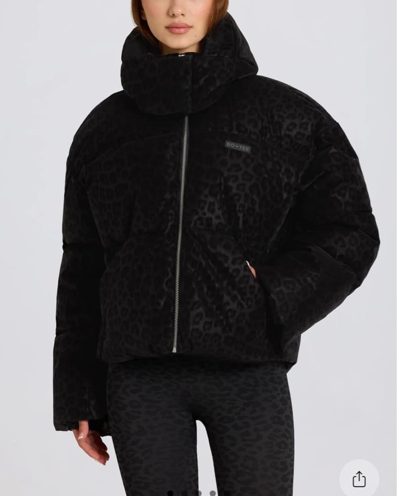 Bo+tee Leopard Black Puffer Jacket  - Image 6