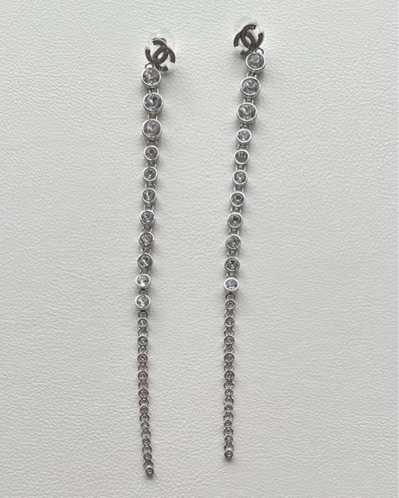 Chanel Long Crystal Earrings  - Image 1