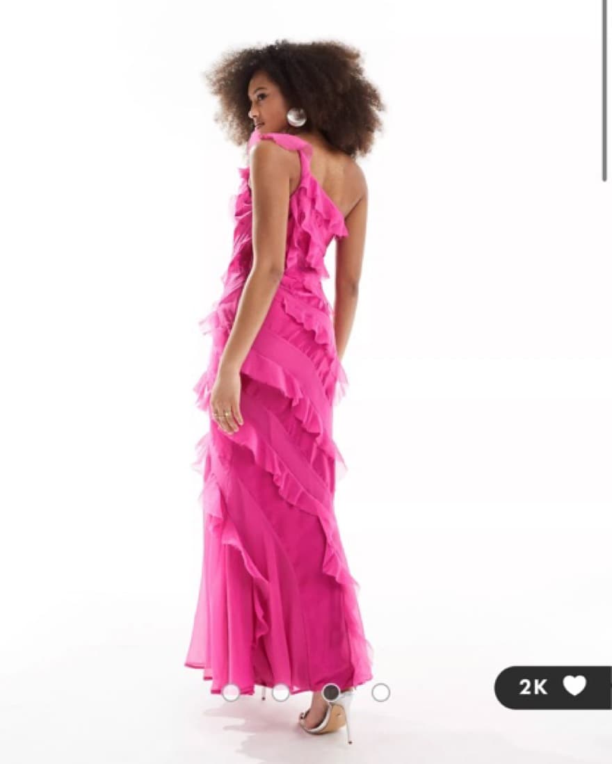 Pink ASOS Ruffle Dress - Image 4