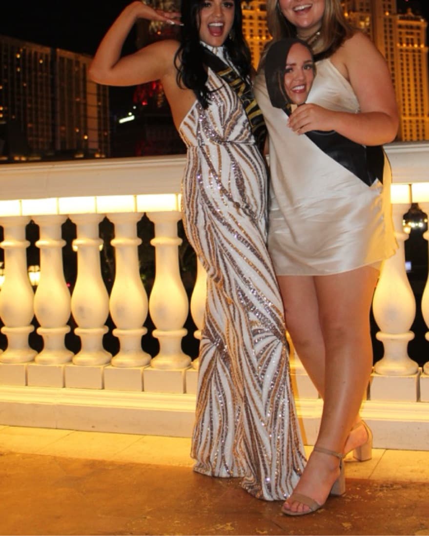 Gold Sequin High Neck Jumpsuit - Image 2