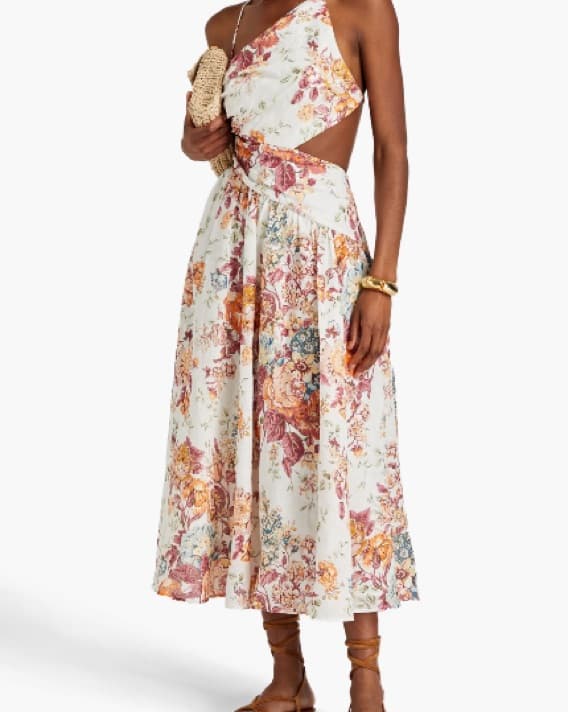 Zimmermann Cutout Floral Linen Dress - Image 2