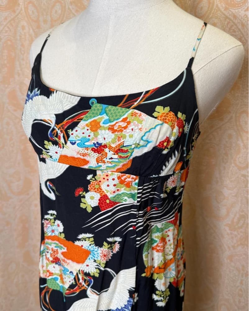 Asymmetric Hem Floral Print Midi Dress - Image 3