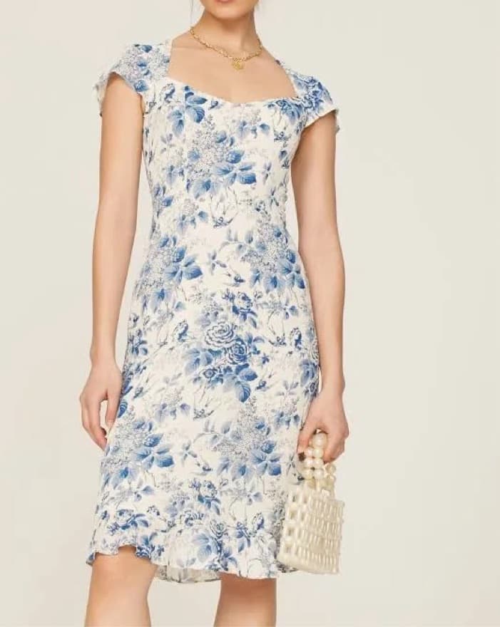 Ref Floral Midi Dress w/ Open Back - Image 1