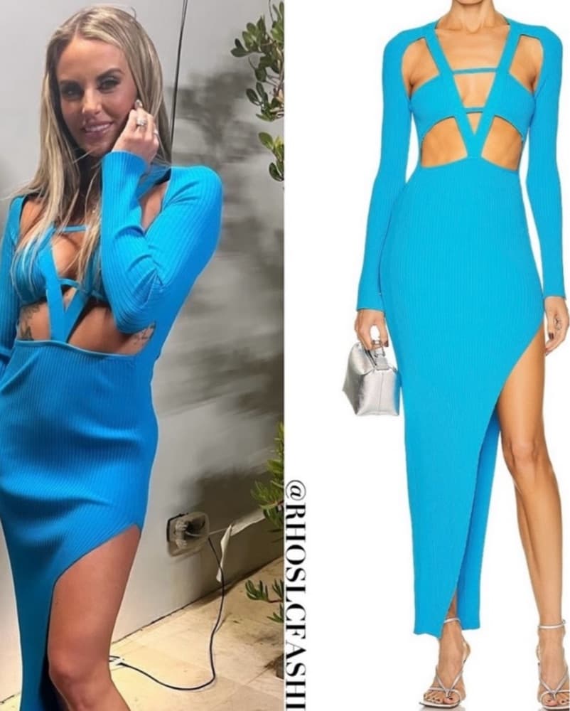 David Koma Cut Out Blue Knit Dress XS - Image 2