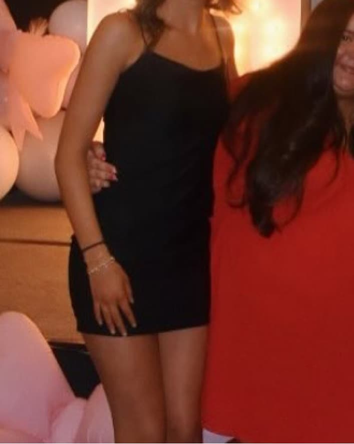 Plain Black Dress With Straps  - Image 2