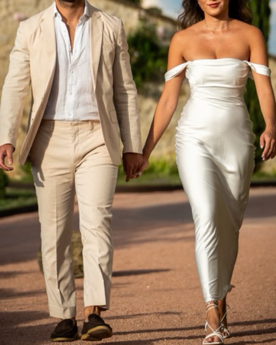 White Satin Formal Dress - Image 3