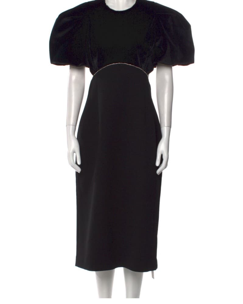 Elegant Black Velvet Midi Dress - Image 4