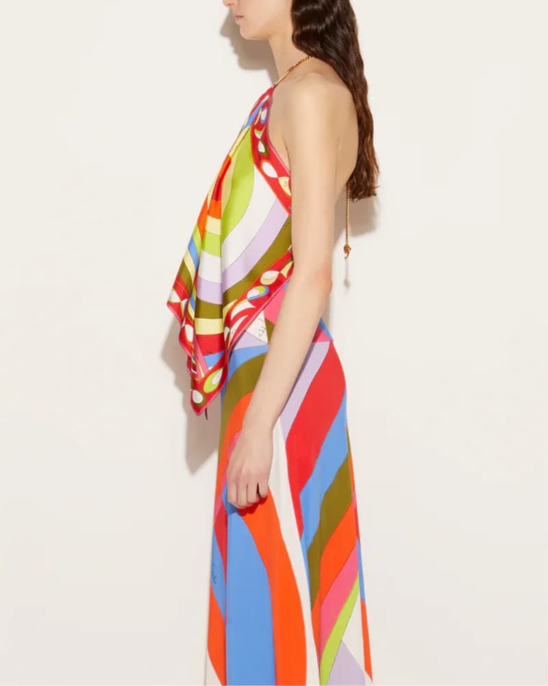 Pucci Silk Iride And Pesci Halter Top - Image 4