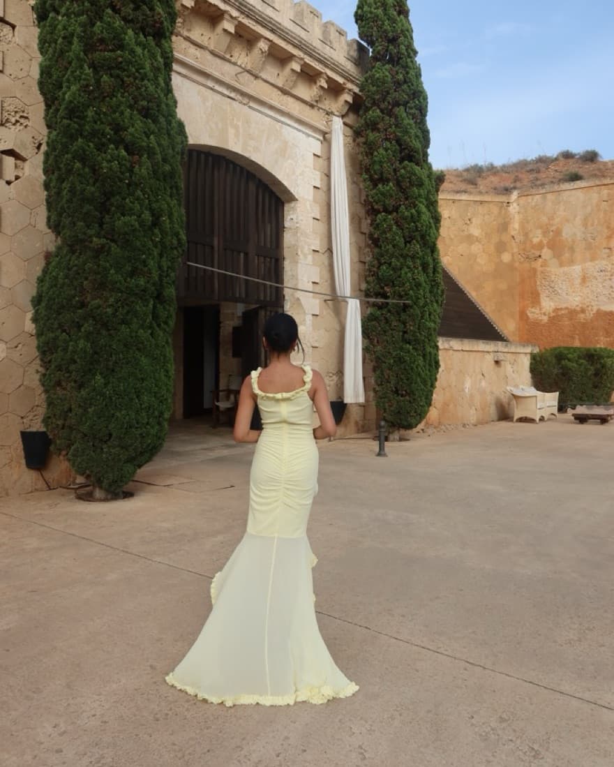 Butter Yellow High-Low Dress - Image 1