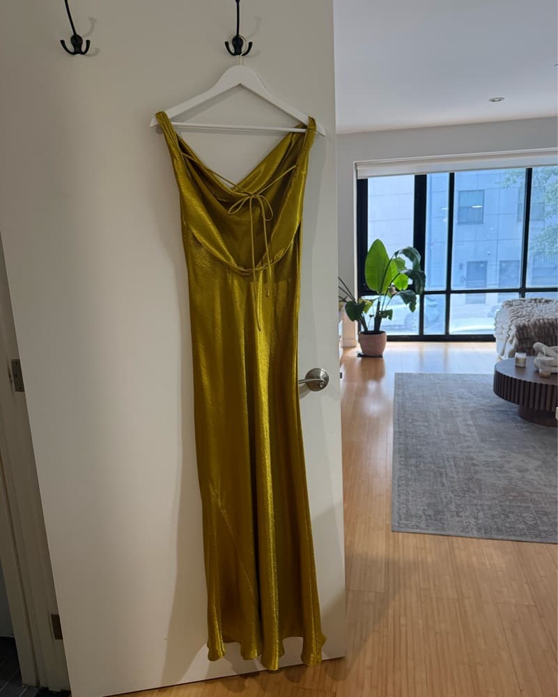 Satin Cowl Neck Gown - Image 3