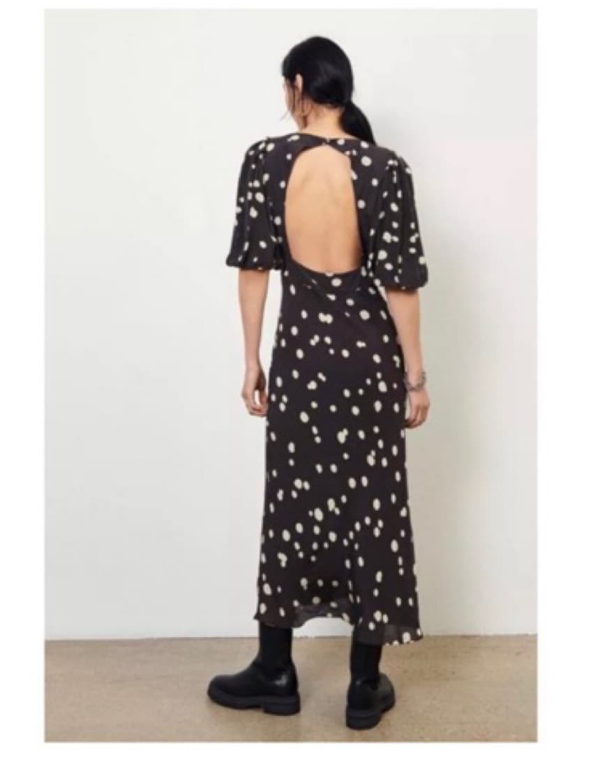 Ba&Sh Polka Dot Midi Silk Day Dress  - Image 3