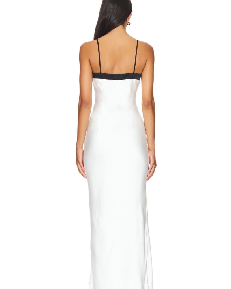 White Bow Spaghetti Strap Gown - Image 4