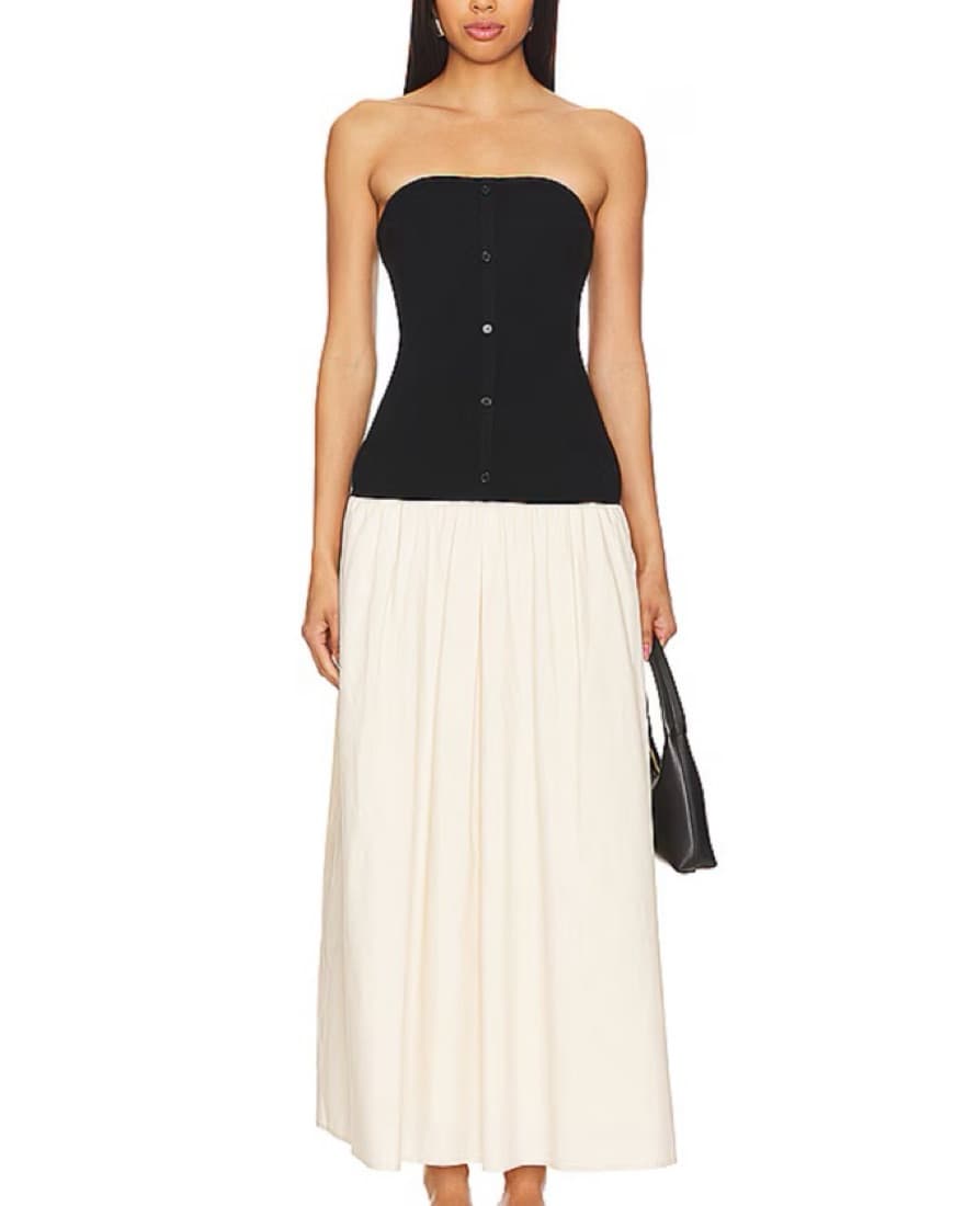 Line And Dot Drop Waist Dress - Image 1
