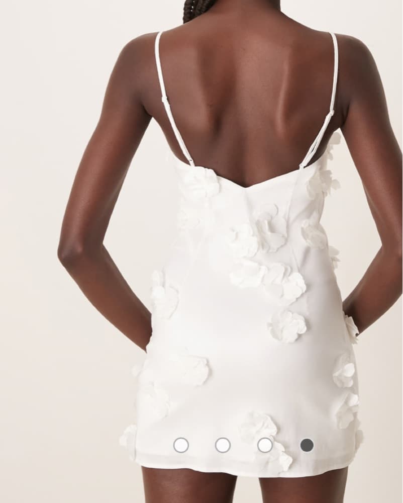 Elegant White Floral Dress - Image 2