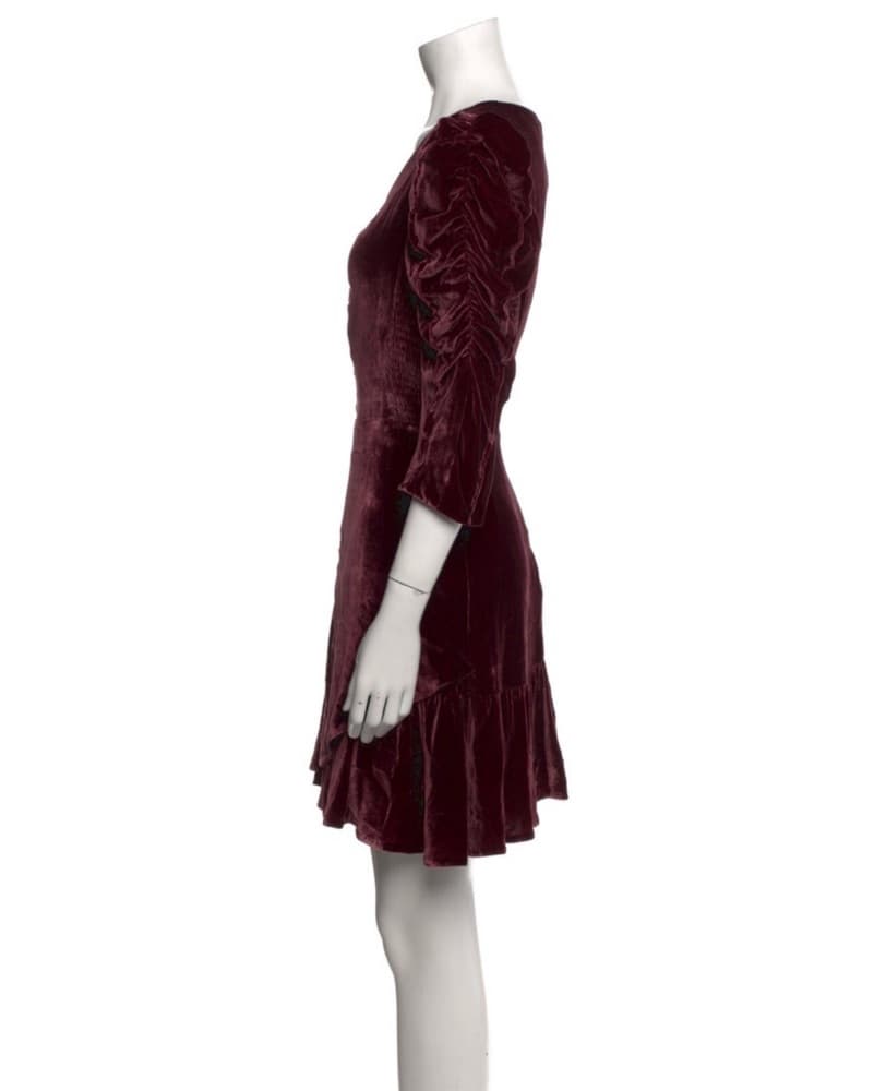 Rebecca Taylor Ruched Velvet Dress - Image 2