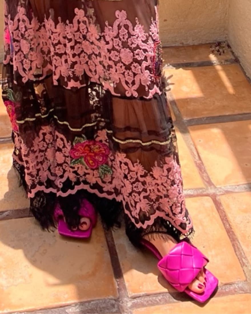 Pink Bottega Venetta Sandals - Image 5