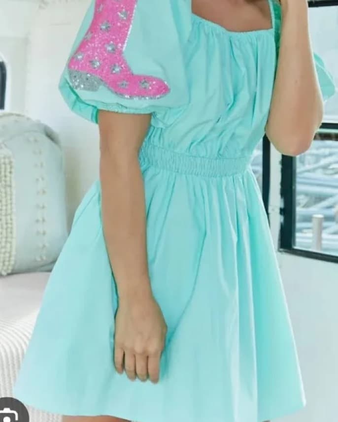 Cowgirl Boots Embelished Dress - Image 2