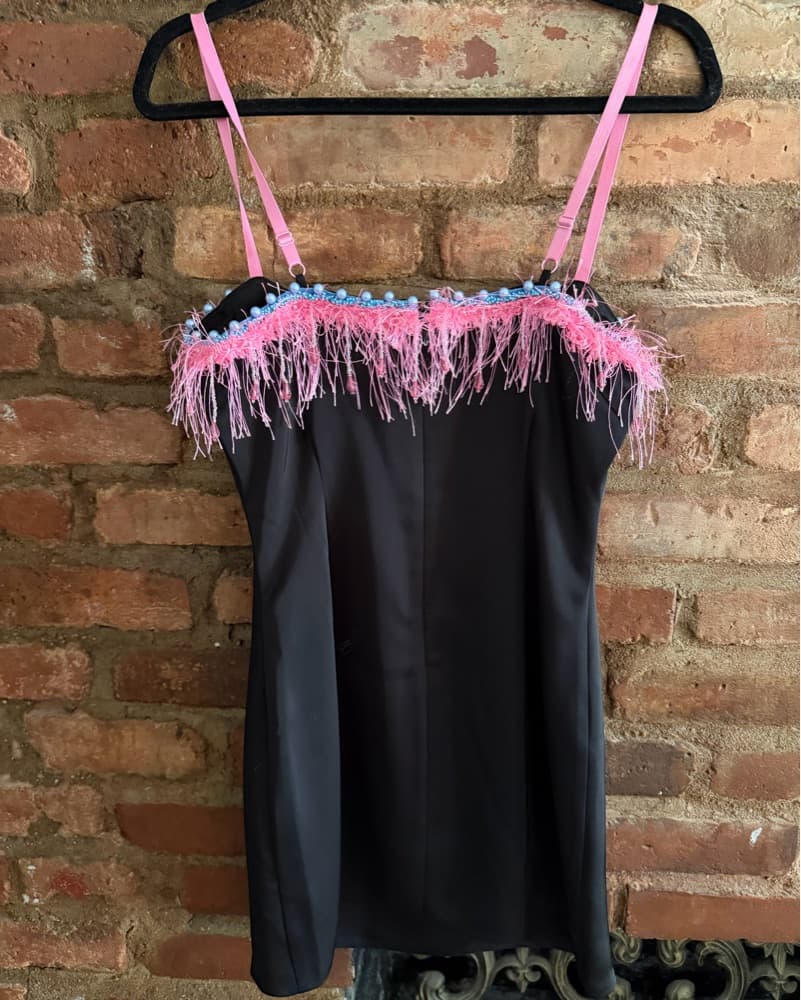 Guizio Pink Fringe Mini Dress - Image 4