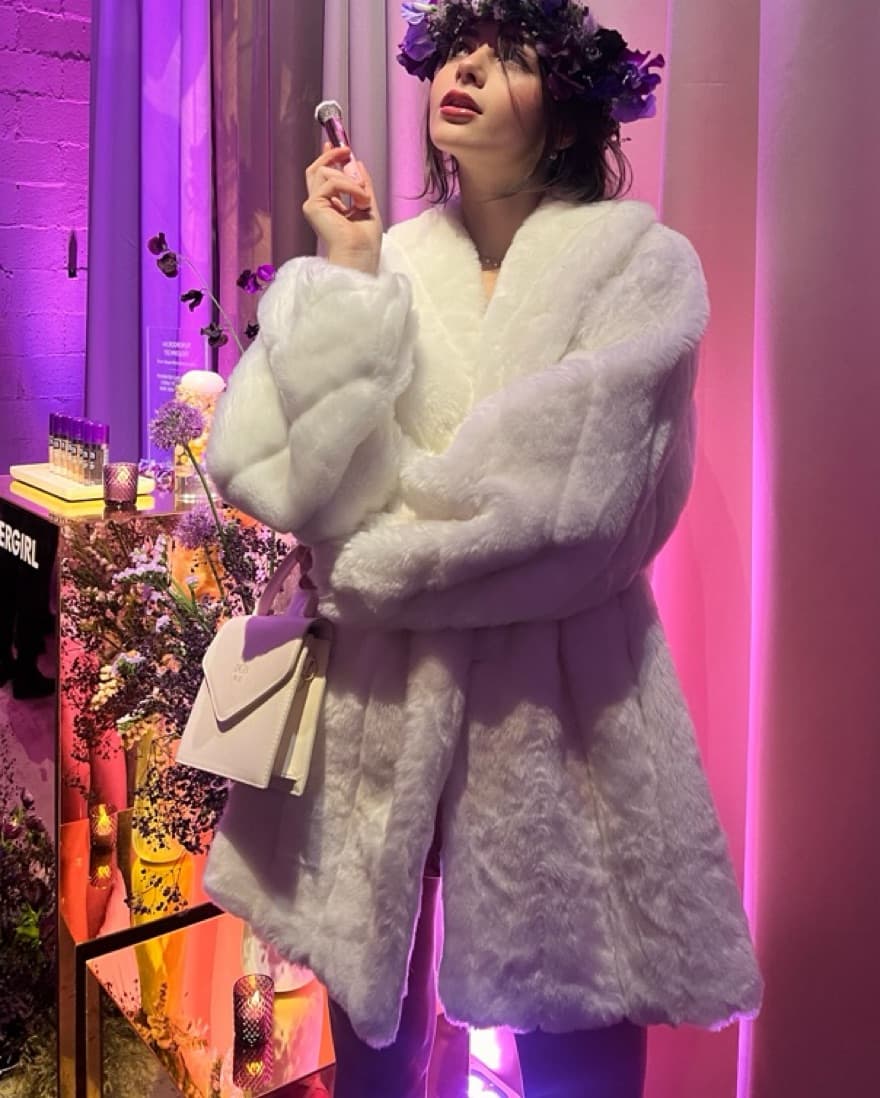 White Faux Fur Coat  - Image 1