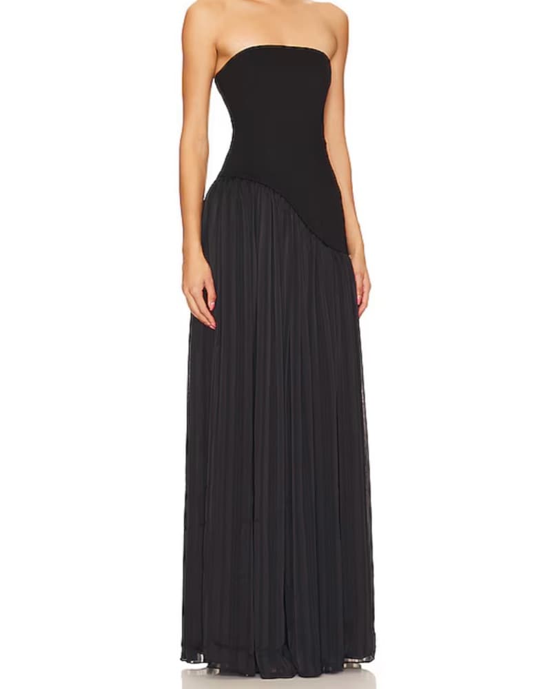 Alice Strapless Gown in Black - Image 2