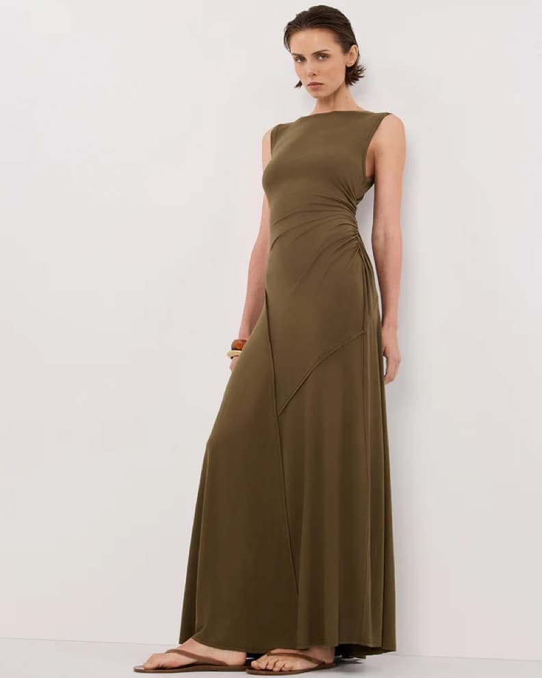 Dissh Olive Green Sleeveless Dress - Image 5