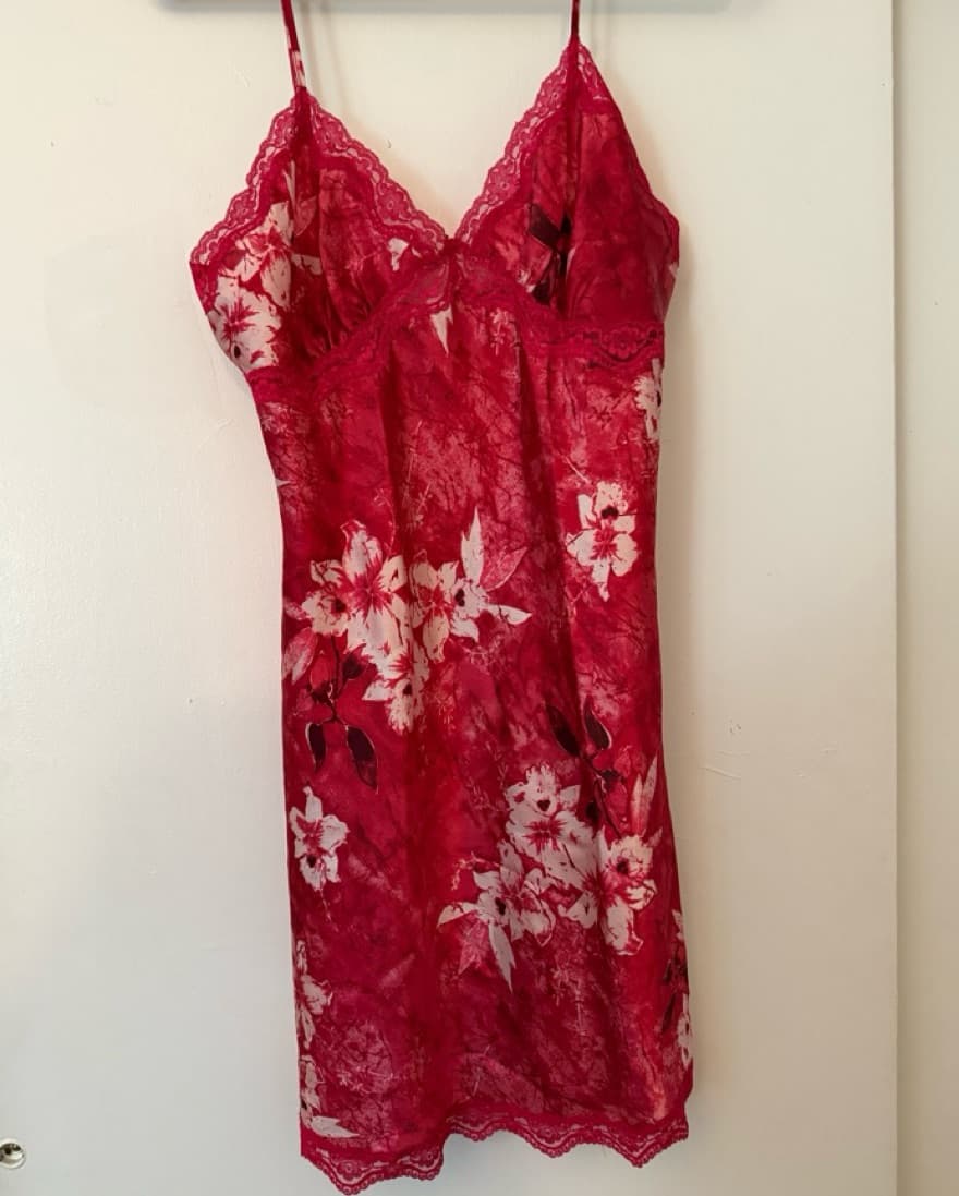 Romantic Floral Lace Slip Dress - Image 1
