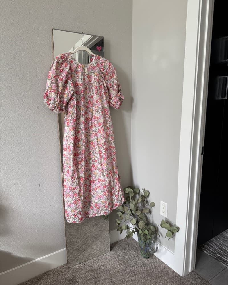 Floral Puff Sleeve Dress - Image 3