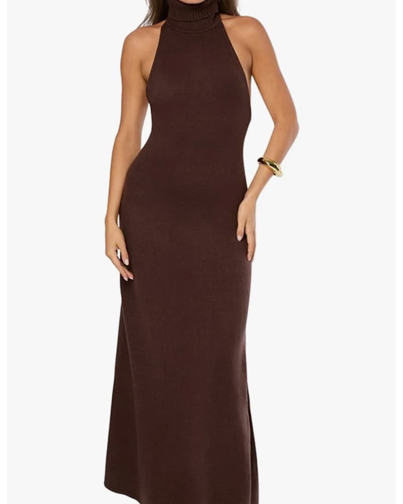 We Wore What Open Back Halter Maxi  - Image 2