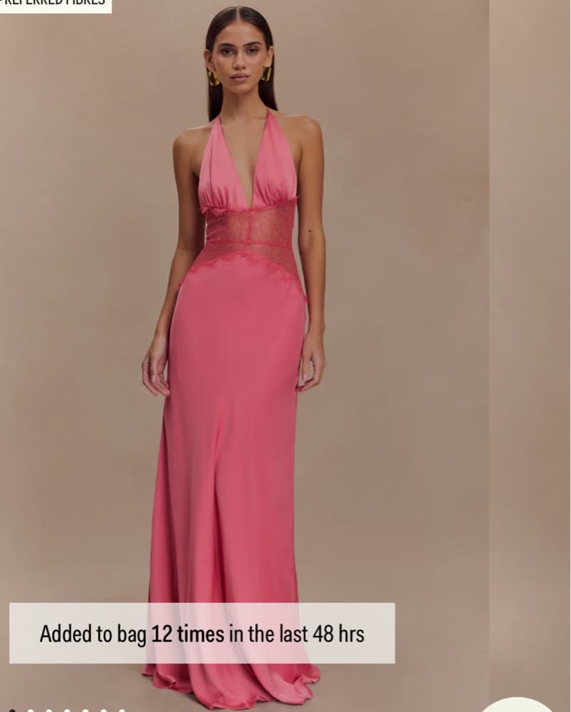 Meshki Pink Lace Halter Dress  - Image 2