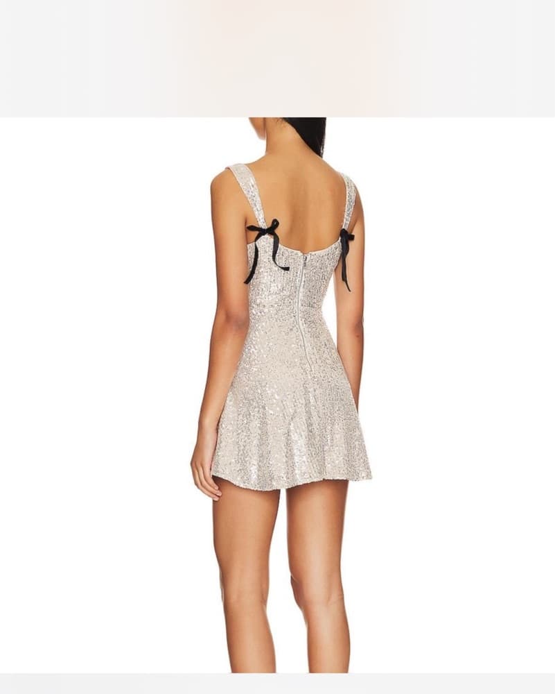 Love And Lemons Silver Sequin Dress - Image 1