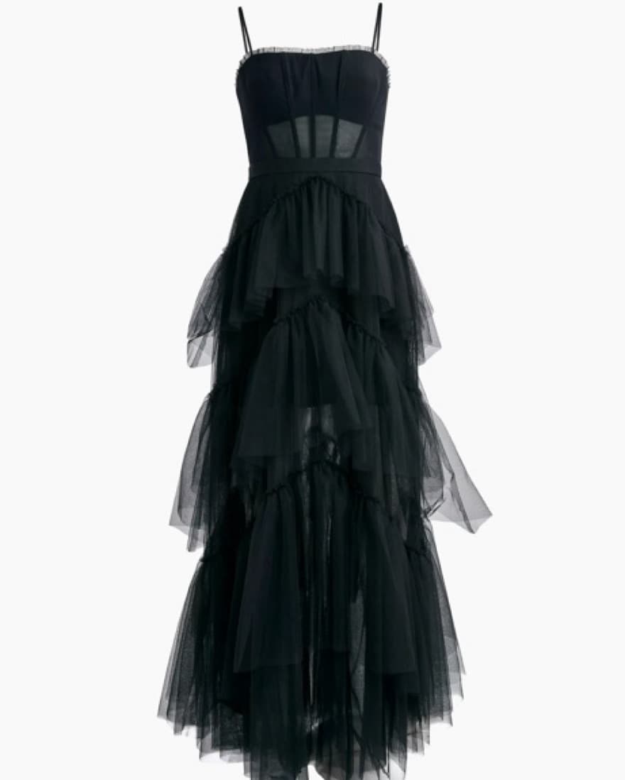 BCBGMAXAZRIA Sheer Tiered Tulle Gown - Image 6