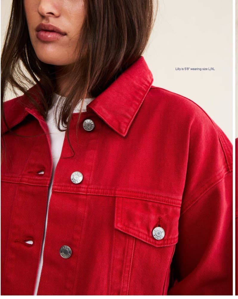 Parke- Red Oversized Denim Jacket - Image 2